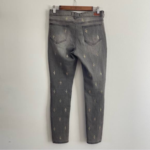 Sundance | Women’s Primrose Party Jeans Charcoal Grey Washed Sequins Glitter 27 - Picture 6 of 11
